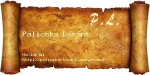 Palicska Lóránt névjegykártya
