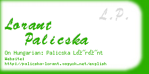 lorant palicska business card